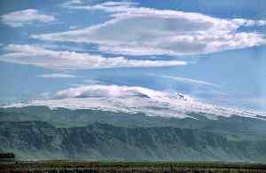 Gletscher und Gipfel des Eyjafjallajökull von Westen